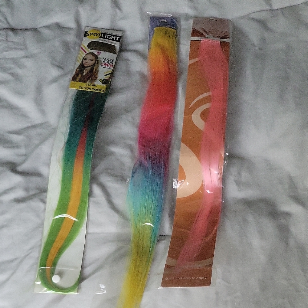 Colorful Clip In Hair Extensions Set